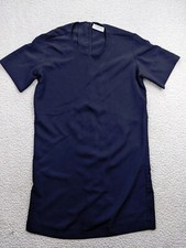 Everlane Womens 4 Blue Navy Shift Dress Double Zip Back Short Sleeve