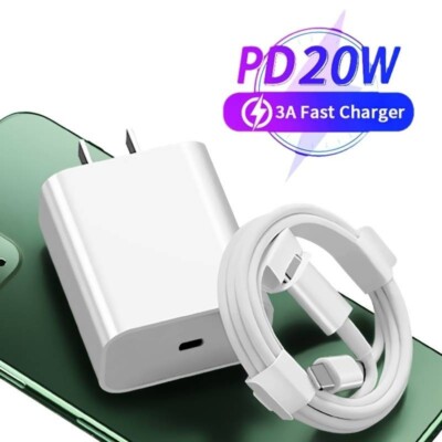 For iPhone 13/14 Pro Max/iPad Fast Charger 20W PD Power Adapter Type-C 3FT Cable