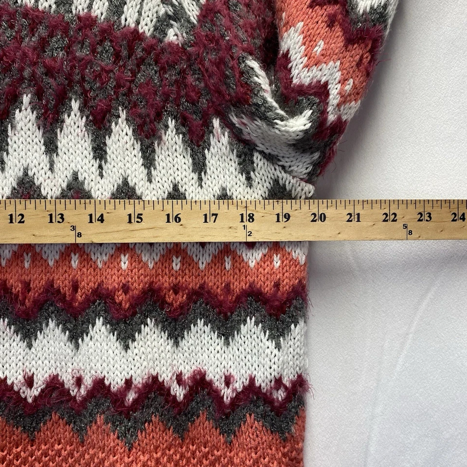 Mossimo Supply Co. Knit Crewneck Pullover Sweater Women XXL Metallic Coral Multi - Image 4 of 4