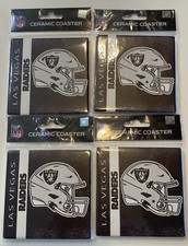 Las Vegas Raiders - Ceramic Coaster- 4 Pack- Silver and Black Attack 