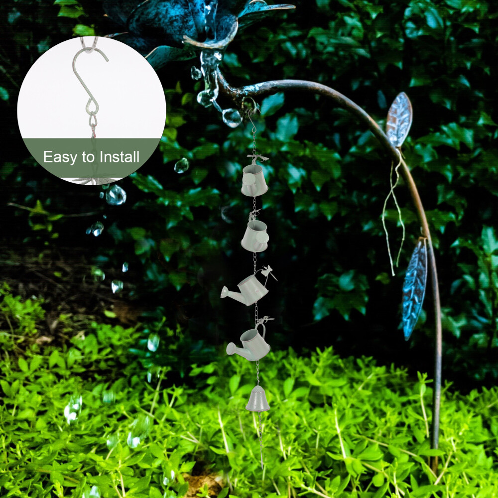 Rain Chain Replacement Iron Decorative Wind Chime Garden Rain Chain