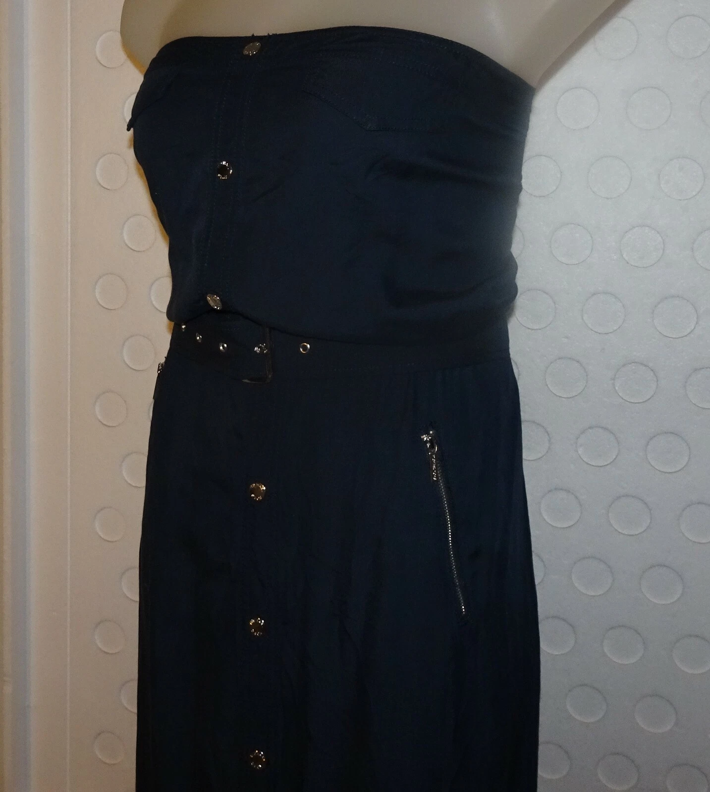 MICHAEL Michael Kors abito midi senza spalline blu navy 14