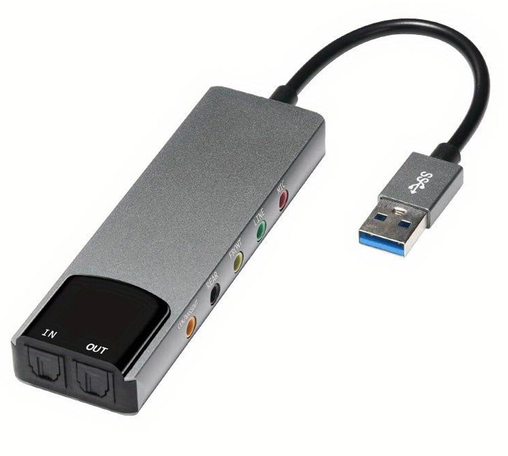 Premium USB 2.0 6-Chanel Surround Sound Card For PC Win11 Win10
