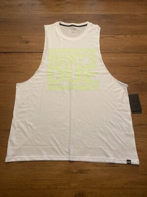 Under Armour Men's 2XL Project Rock Rents Due Tank Top Shirt White