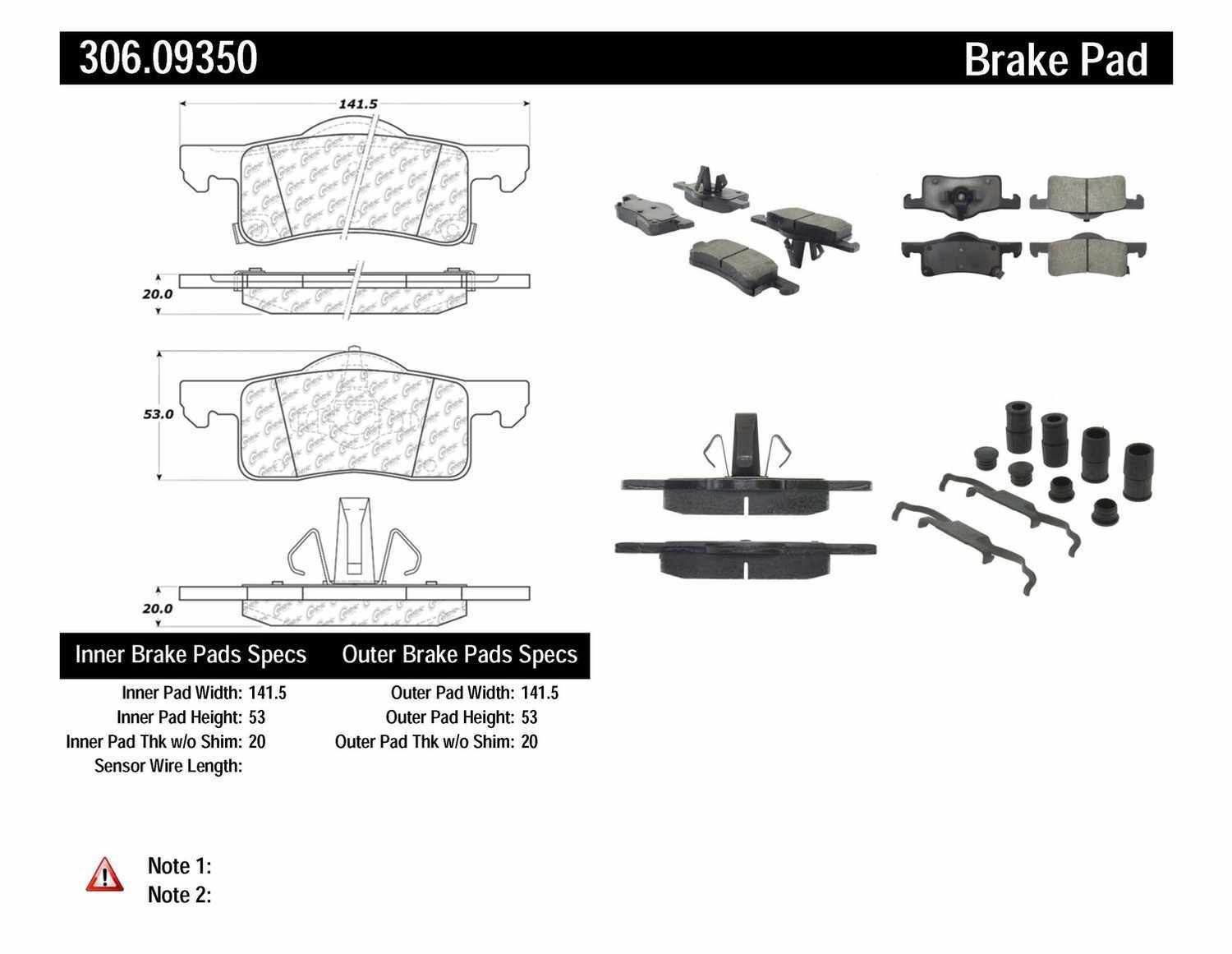 Disc Brake Pad Set-Fleet Performance Centric 306.09350