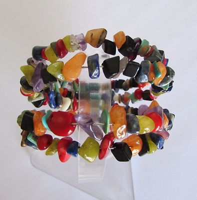 Native American Santo Domingo Multi-Stone Adjustable Bracelet Jeannie Garcia