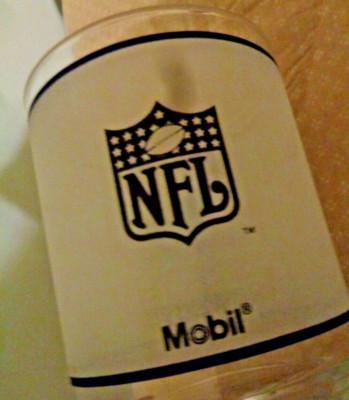 Vintage 80's Dallas Cowboys NFL Mobil Drinking Glassware Tumbler Whiskey Glass