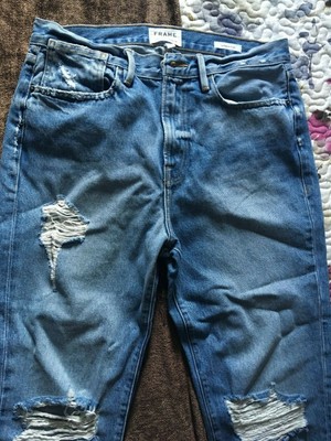 FRAME Distressed Denim Le Stevie Crop 