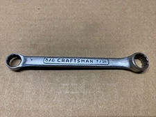 Vintage Early Craftsman V Series 3/8" x 7/16" Short Stubby Offset Box End Wrench