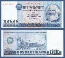 DDR 100 Mark 1975 Serie AD KASSENFRISCH / UNC Ro.363a / P.31  Karl Marx