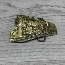 Vintage Solid Brass Steam Engine Locomotive Train 5321 Belt Buckle 3.75"