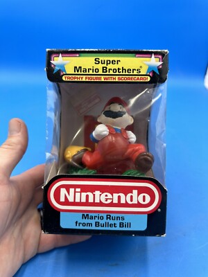 VTG Nintendo Trophy Figure Super Mario Bros. Mario Runs From Bullet Bill