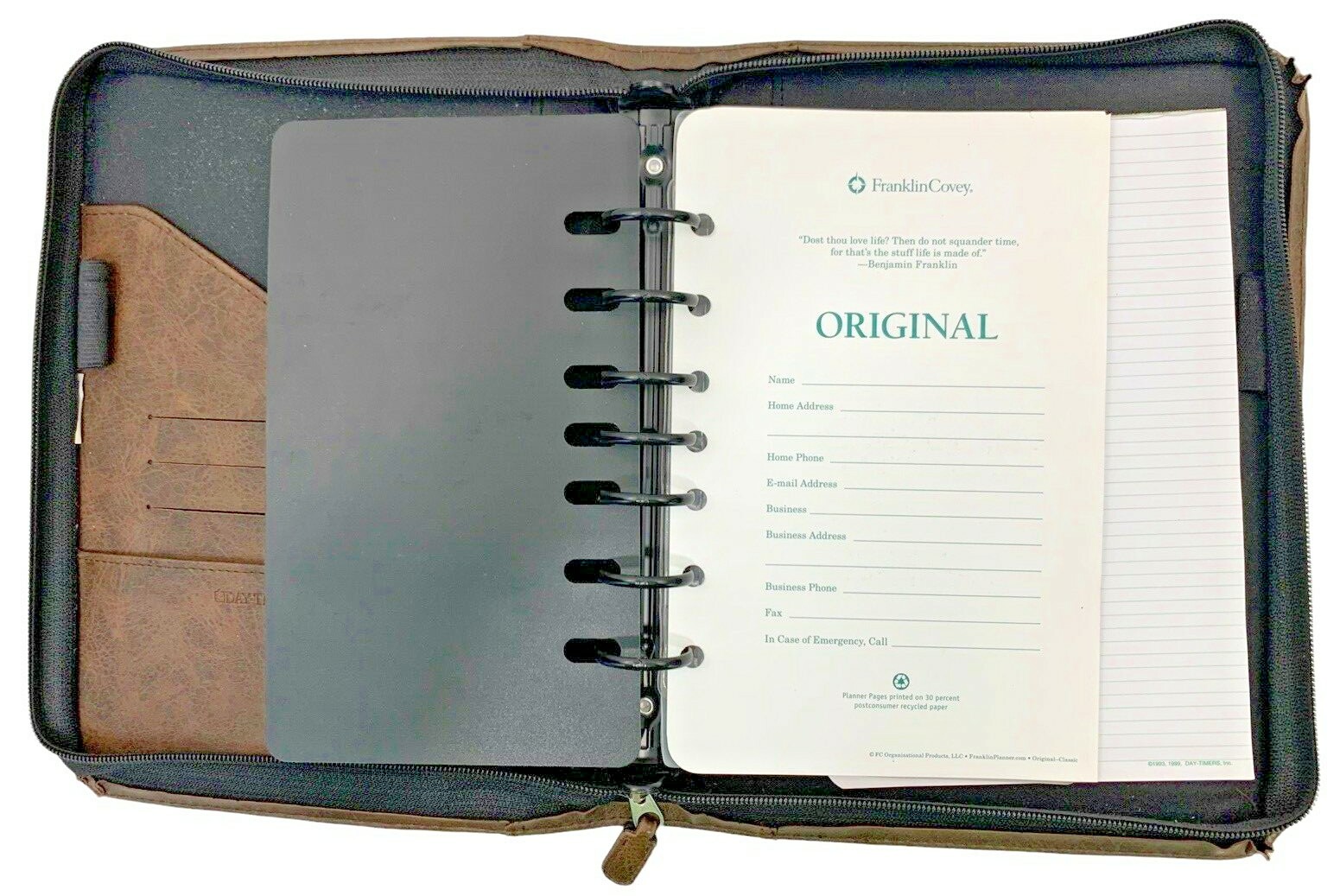 DAY-TIMER Brown Simulated Leather Desk Size Day Planner - #43184 