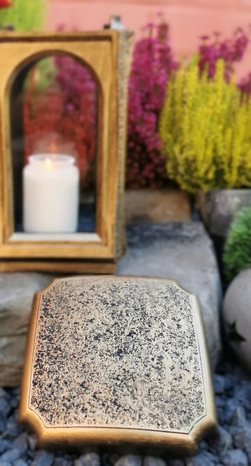 Grablaterne  Grablampe Grableuchte Massiv Grablicht Grabschmuck Guss Bronze ⭐⭐⭐⭐ - Bild 3 von 3