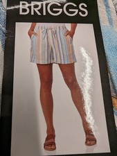 Briggs Linen Blend Striped Shorts blue white orange S XL XXL