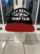 Cappello berretto camionista vintage Jax Beach Comp Team blu navy Jacksonville FL Florida