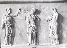 1926, Three Muses From Mantinea, Athens Nat Museum, Magic Lantern Glass Slide