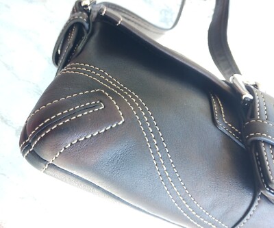 Coach 8A05 SMALL Vintage Soho Black Leather Shoulder Bag w