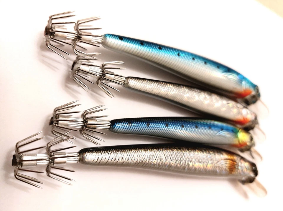 4 Totanare per la Pesca a Traina al Calmaro Esche Artificiali Calamari TP - Immagine 3 di 4