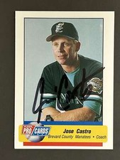 Jose Castro Autograph Signed 1995 Fleer ProCards Brevard County Manatees