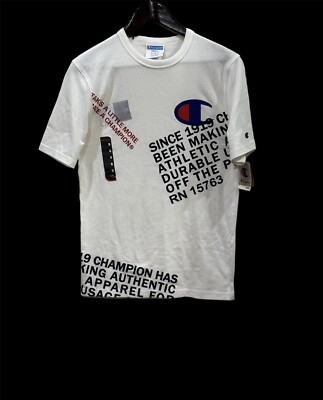 NEW Champion White Heritage Tee Size Small MSRP $40