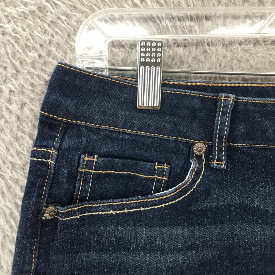 Aeropostale Denim Midi Shorts Womens 6 Blue Dark Wash Mid Rise Zip Fly Casual - Image 2 of 4