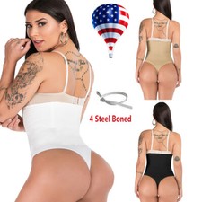 Women High Waist Cincher Girdle Underwear Tummy Control Thong Panties Shaper US