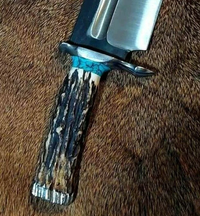 Нож-бабочка ручной работы с сценическим рожком ручной работы из высокоуглеродистой стали 18 дюймов  - Изображение 4 из 4