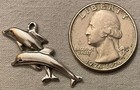 DOLPHINS Sterling Silver Jewelry Charm/Pendant 1 BOTTLENOSE SPINNER DOLPHIN PAIR — photo 3