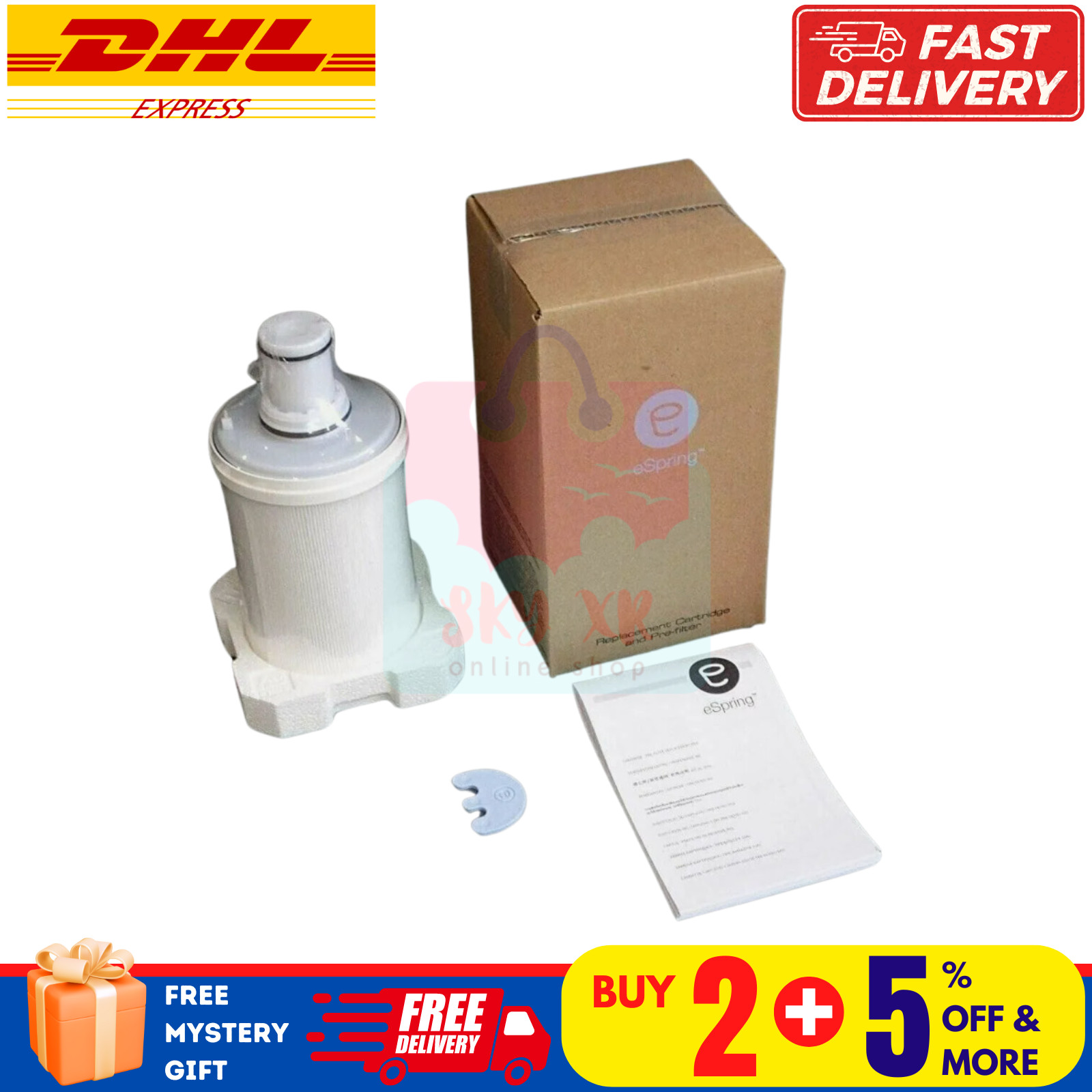 1 X ESpring Repuesto Filtro de Agua Purificador Cartucho Tecnología UV 100186