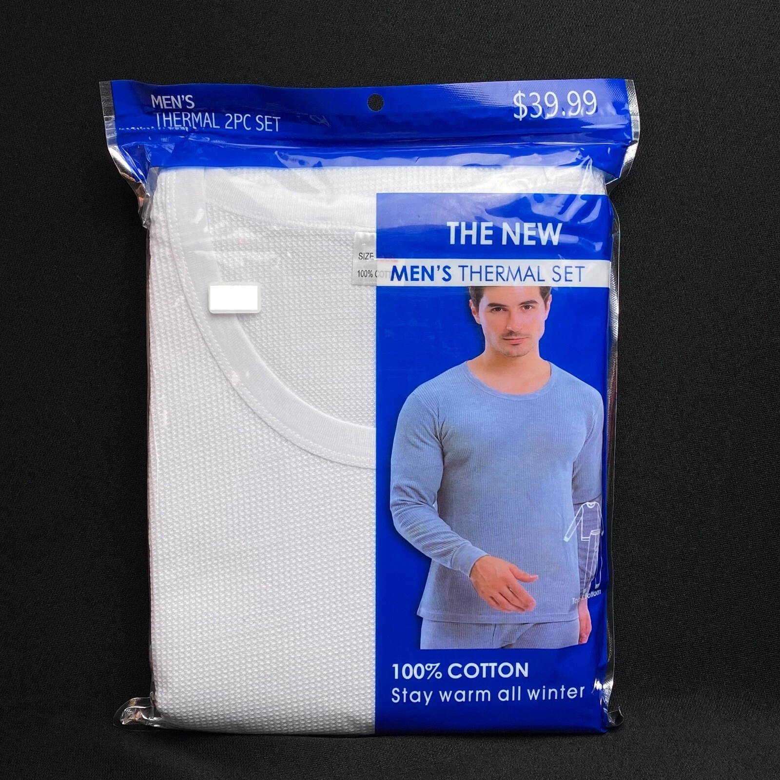 Men’s Thermal Set 100% Cotton Underwear Top & Bottom Set
