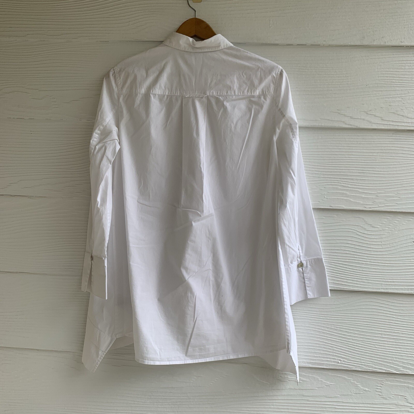 John Mark White Tunic Top Button Down Blouse Long… - image 6
