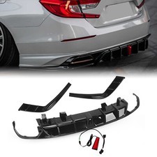 Fit For Honda Accord Yofer 2018-22 Rear Black Bumper Diffuser Lip Spoilerlight Fit For Honda Accord Yofer 2018-22 Rear Black Bumper Diffuser Lip Spoilerlight