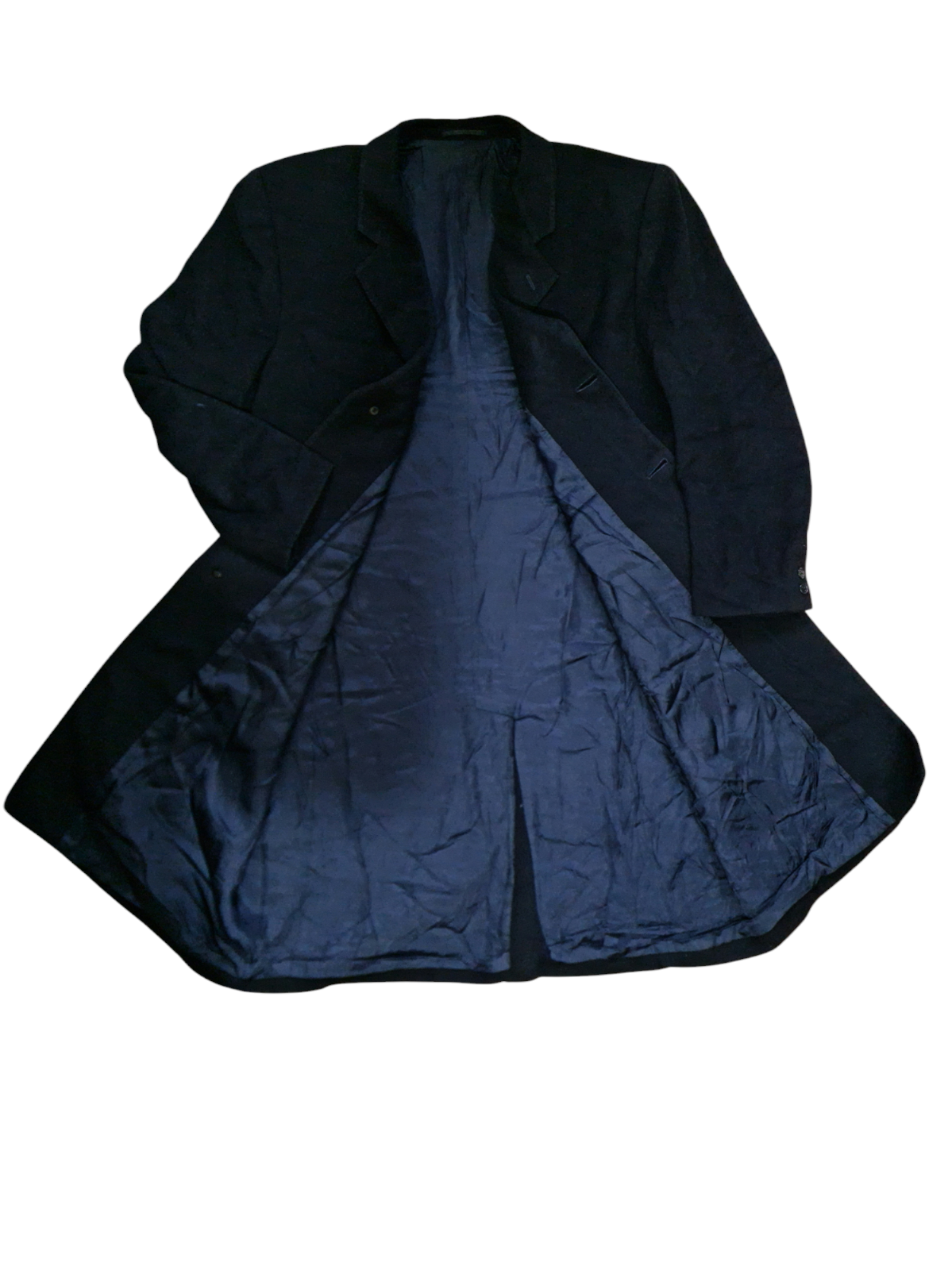 YVES Saint Laurent YSL Trench Coat Uomo Nero Cashmer e Giacca di Lana