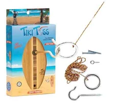 Hook And Ring Toss Game - Tiki Toss Short Board Edition - 100% Bamboo Party Game