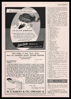 1947 Ultra Violet Los Angeles CA Mineralight False Alarm Fire Detectors Print Ad