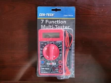 Cen-Tech 7 Function Digital Multi-Tester #98025 Multimeter with Leads