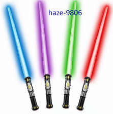 4-pack light-up saber swords FX sound retractable handle 4-color LED glow toy