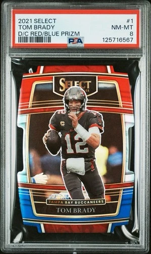 2021 Panini Select - Concourse Tom Brady #1 Red & Blue Prizm Die-Cut
