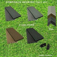 Complete Composite Wpc Decking Boards Embossed Woodgrain Plastic Kit £11 Board