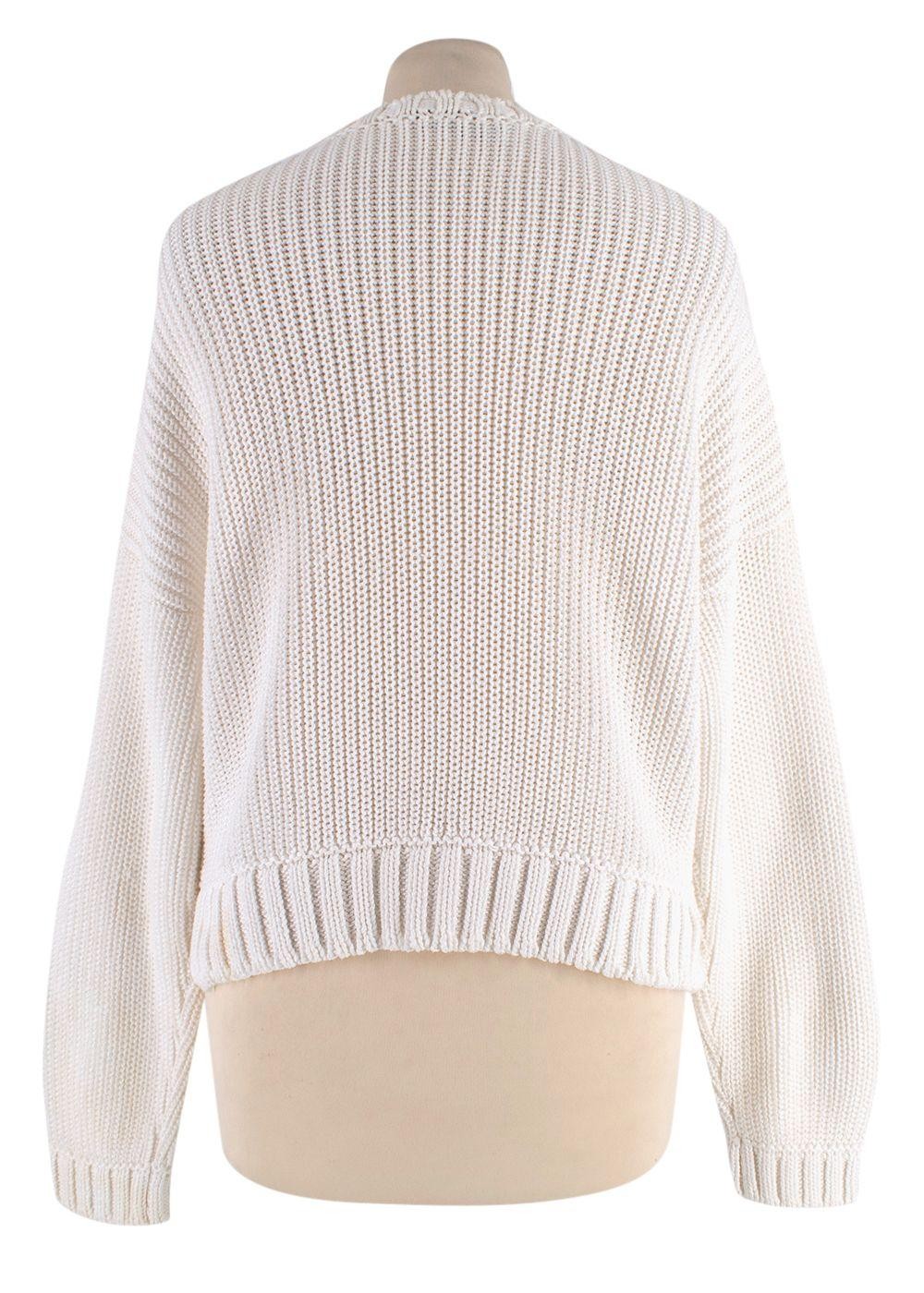 Valentino Ivory Floral Applique Cropped Jumper image 2