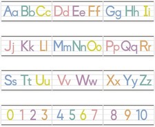 12 Pieces Alphabet Line for Classroom Wall Pastel Manuscript Alphabet Line