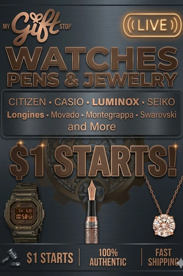 $1 Start Auctions: Watches: Longines Luminox Seiko Etc, Luxury Pens & More