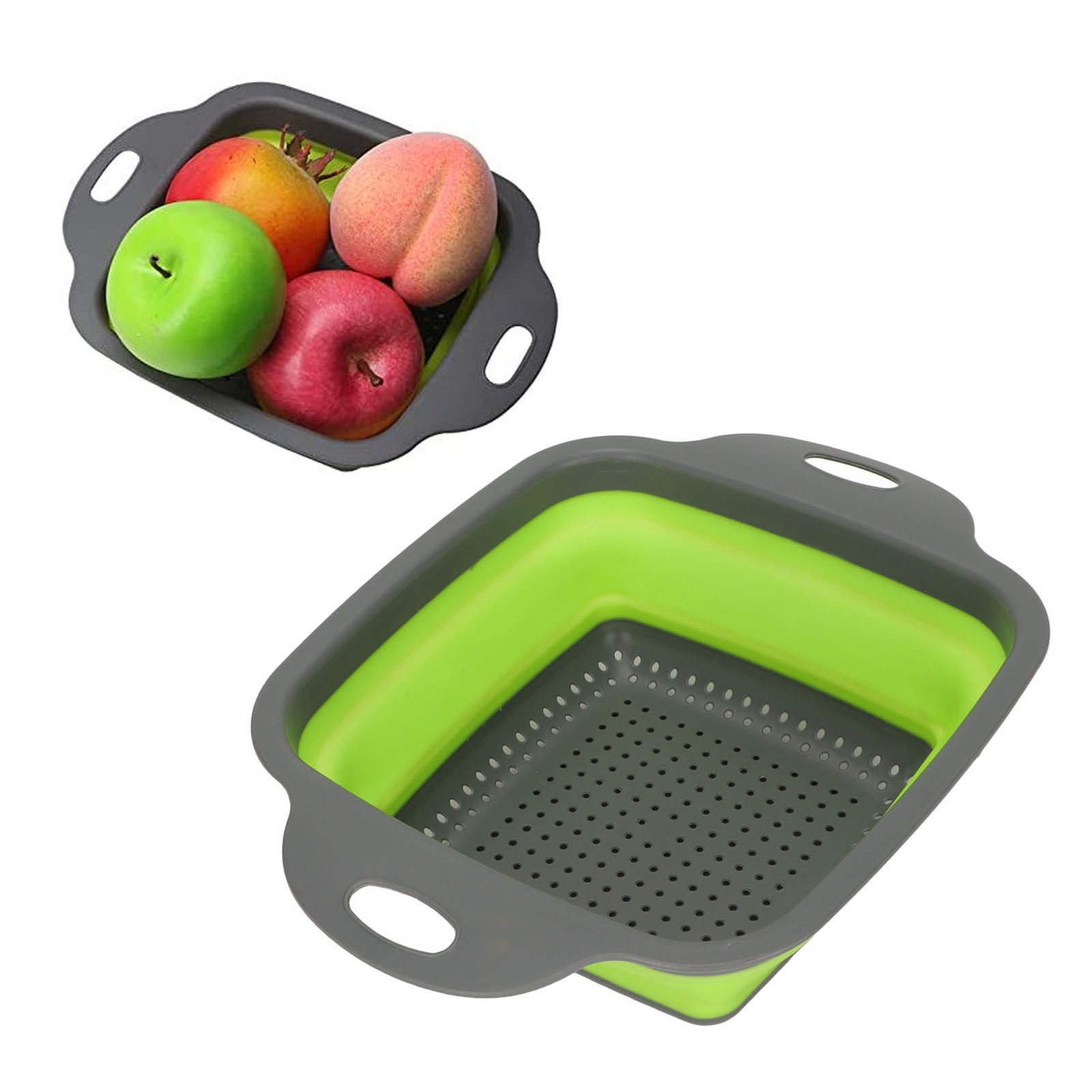 Folding Drain Basket Foldable Durable PP TPR Strong Bearing Draining Hole Vegeta