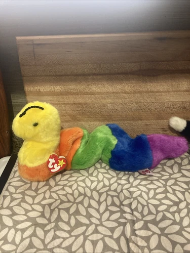 16” TY Beanie Buddies INCH Retired LARGE Inch Worm Stuffed Plush Animal Vintage