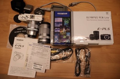 【Price Reduction】Olympus PEN Lite E-PL5 Double Zoom Lens Kit White Dial Poor