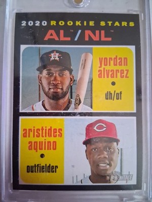 2020 Topps Heritage Yordan Alvarez Aquino Rookie Stars French Text SSP #54 RARE