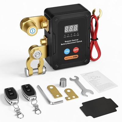 12V/24V 240A Upgraded Smart Voltage Car Power Cut-Off Switch Anti-Theft