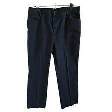 Chaps Womens Navy Blue Straight Leg Stretch Twill Dress Pants Size 12