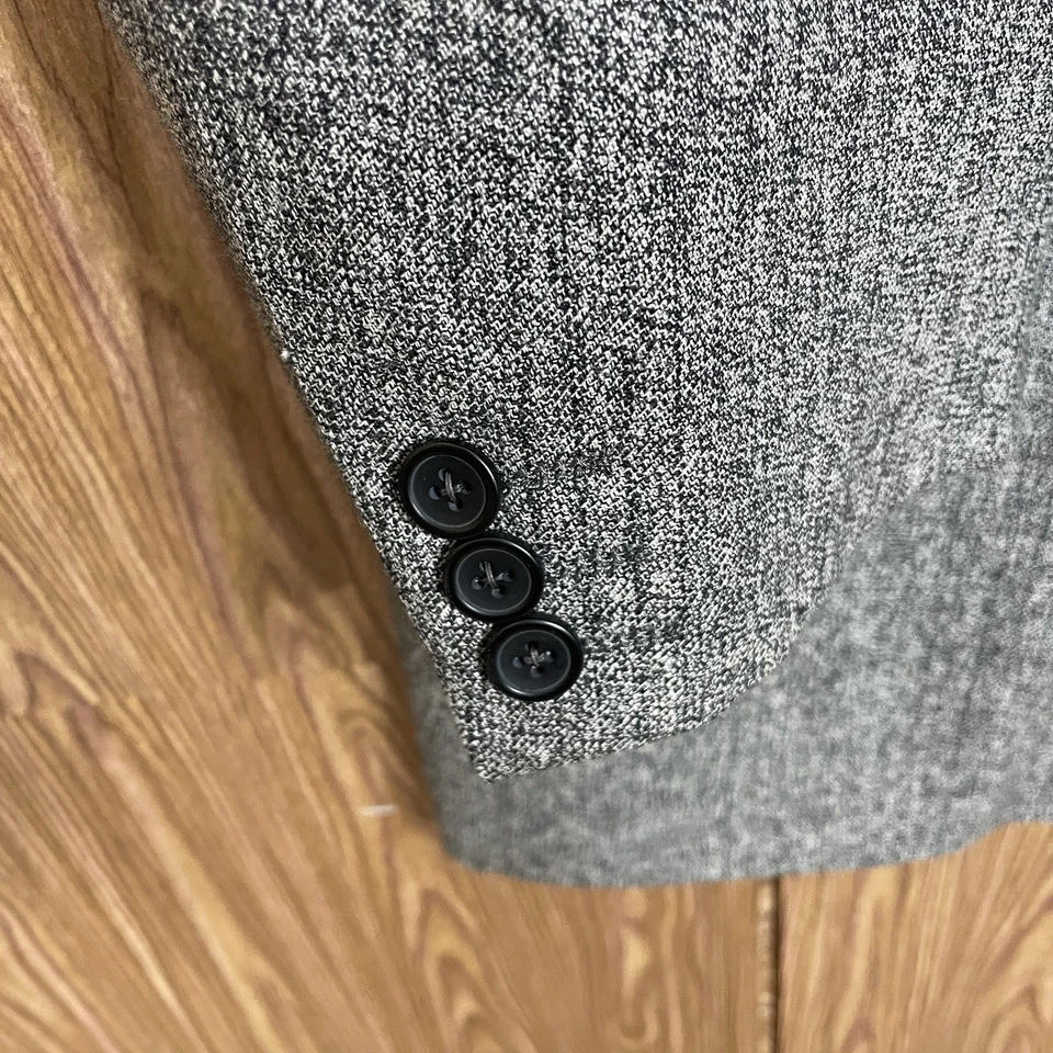 Traje Loriano 2 Piezas Hombre 42R 34x29 Gris Multicolor Lino Lana Cuatro Botones Foto 4 de 4